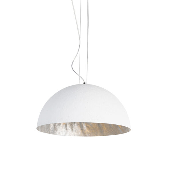hanglampen Moderne hanglamp wit 50 cm Magna KunststofMetaal Wit De is van onze favorieten. Hij past perfect in een modern en strak interieur. Een verfijnde lamp
