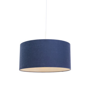 hanglampen Moderne hanglamp wit met antiek blauwe kap 50 cm Combi 1 StofStaal Blauw Ben je op zoek naar een moderne Dan is de Hanglamp zeker wat voor Deze