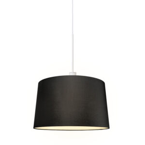 hanglampen Moderne hanglamp wit met kap 45 cm zwart Combi 1 MetaalStof Zwart Ben je op zoek naar een moderne Dan is de Hanglamp zeker wat voor Deze combineert
