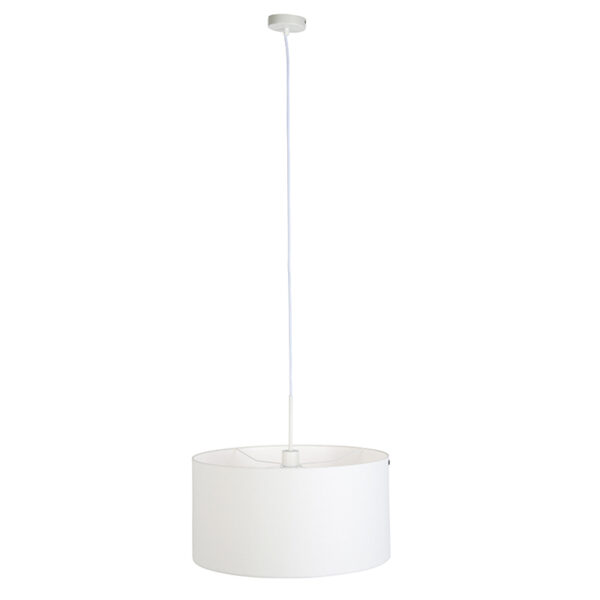 Moderne hanglamp wit met witte kap 50 cm - Combi 1 - Afbeelding 2