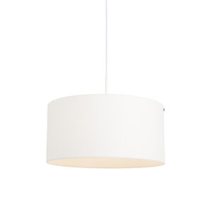 hanglampen Moderne hanglamp wit met witte kap 50 cm Combi 1 MetaalStof Wit Ben je op zoek naar een moderne Dan is de Hanglamp zeker wat voor Deze combineert