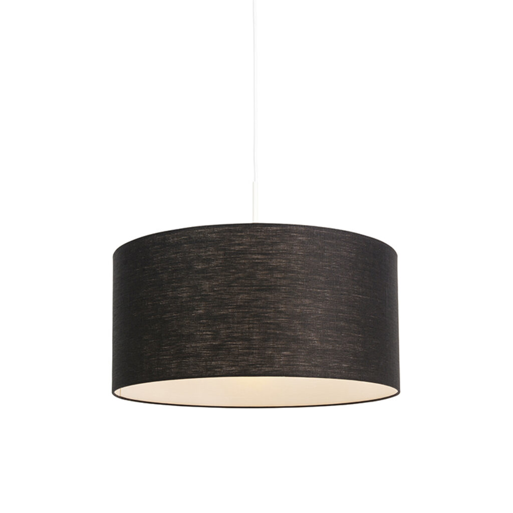 hanglampen Moderne hanglamp wit met zwarte kap 50 cm Combi 1 MetaalStof Zwart Een tijdloze lamp in huis deze 1. De combinatie van de en witte zorgt voor een