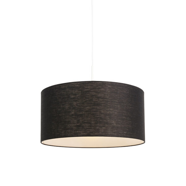 hanglampen Moderne hanglamp wit met zwarte kap 50 cm Combi 1 MetaalStof Zwart Een tijdloze lamp in huis deze 1. De combinatie van de en witte zorgt voor een