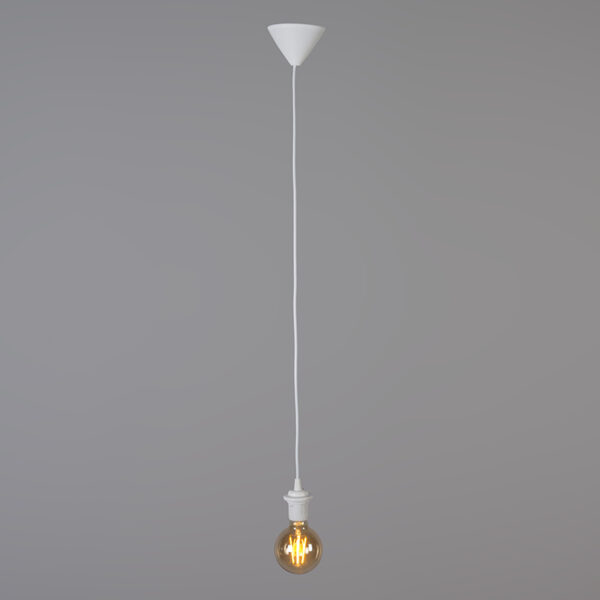 Moderne hanglamp wit met zwarte kap 45 cm - Pendel - Afbeelding 3