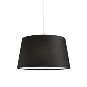 hanglampen Moderne hanglamp wit met zwarte kap 45 cm Pendel Kunststof Zwart Wanneer je op zoek bent naar een pendellamp voor huiskamer of slaapkamer dan is deze