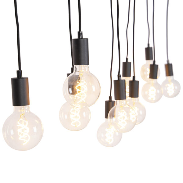 Moderne hanglamp zwart 140 cm 10-lichts - Facil - Afbeelding 2
