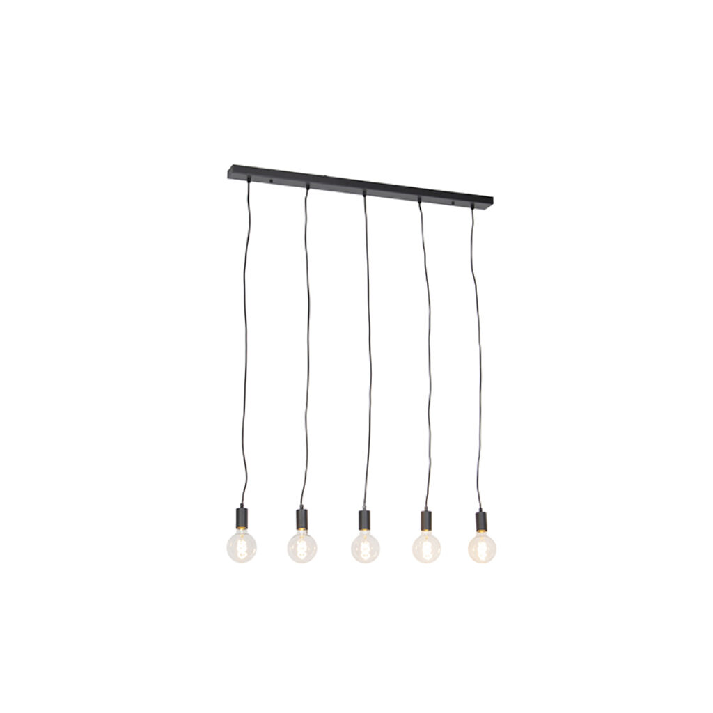 hanglampen Moderne hanglamp zwart 100 cm Facil Staal Zwart Een met 5 dat is deze erg tijdloze lamp prachtig in de hal boven eettafel of Kies voor onmiskenbare