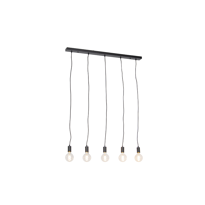 hanglampen Moderne hanglamp zwart 100 cm Facil Staal Zwart Een met 5 dat is deze erg tijdloze lamp prachtig in de hal boven eettafel of Kies voor onmiskenbare