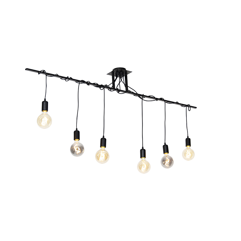 hanglampen Moderne hanglamp zwart gedraaide kabels Facile Metaal Zwart De perfecte keuze voor iedere liefhebber van minimalistische en moderne Kies de