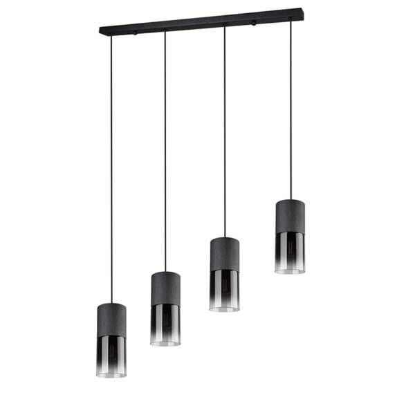Moderne hanglamp zwart 4-lichts - Huygen - Afbeelding 2