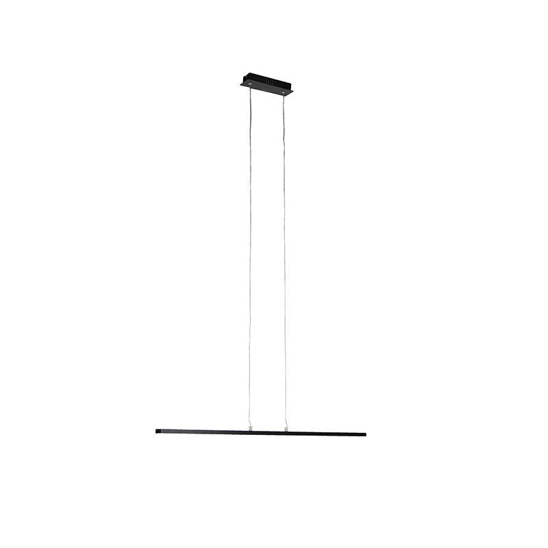 hanglampen Moderne hanglamp zwart 90 cm incl. LED Banda Aluminium Zwart De is een moderne prachtig boven jouw eettafel of in de werkkamer je Door matzwarte