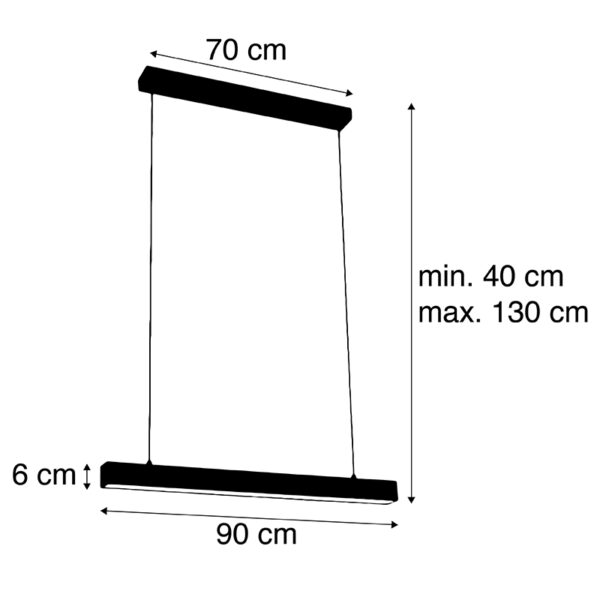 Moderne hanglamp zwart incl. LED 3-staps dimbaar - U-Tube - Afbeelding 3