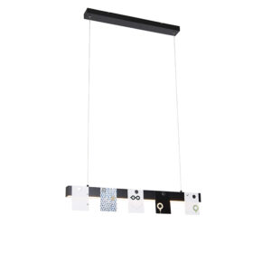 hanglampen Moderne hanglamp zwart incl. LED dimbaar Staal Zwart Deze moderne is een echte toevoeging voor je interieur. Zijn strakke design zorgt ervoor dat hij