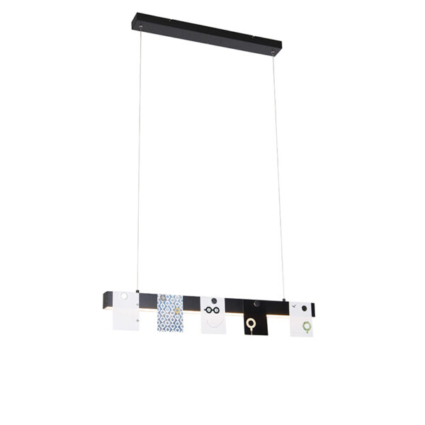 hanglampen Moderne hanglamp zwart incl. LED dimbaar Staal Zwart Deze moderne is een echte toevoeging voor je interieur. Zijn strakke design zorgt ervoor dat hij