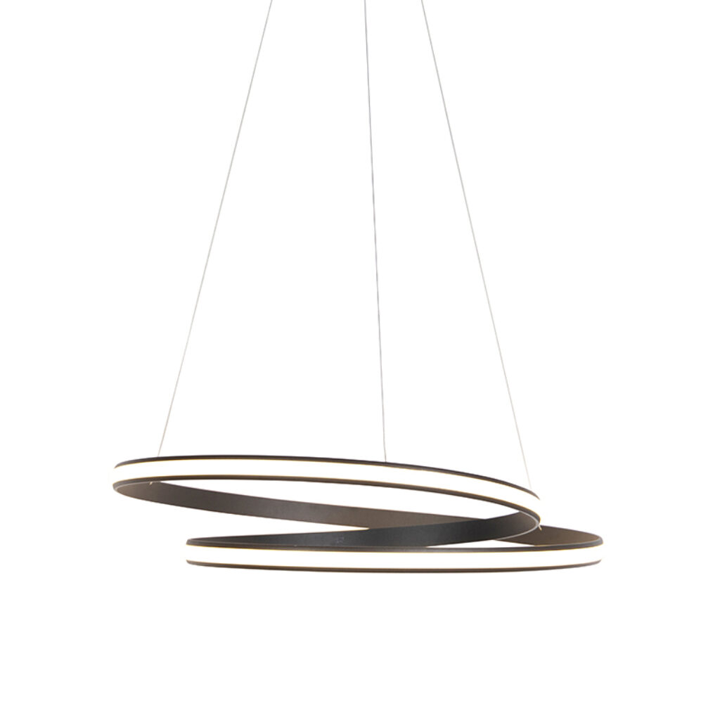 hanglampen Moderne hanglamp zwart 74cm incl. LED 3 staps dimbaar Rowan AluminiumStaal Zwart Voor iemand die houdt van echt design is de een prachtig voorbeeld.