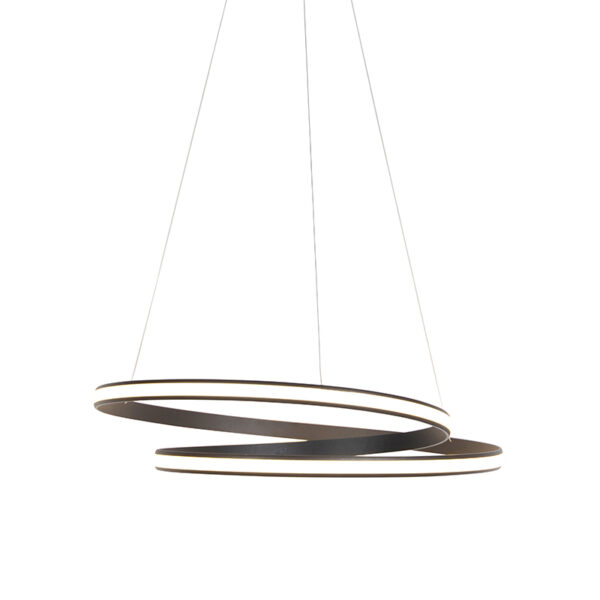hanglampen Moderne hanglamp zwart 74cm incl. LED 3 staps dimbaar Rowan AluminiumStaal Zwart Voor iemand die houdt van echt design is de een prachtig voorbeeld.