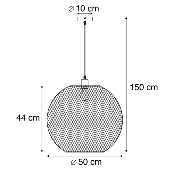 Moderne hanglamp zwart - Mesh Ball - Afbeelding 3