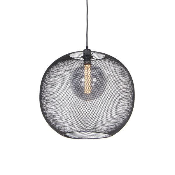 hanglampen Moderne hanglamp zwart Mesh Ball Staal Zwart Wauw steelt de show in huis met zijn grote vorm en het aparte design van kap. De diameter lampenkap is