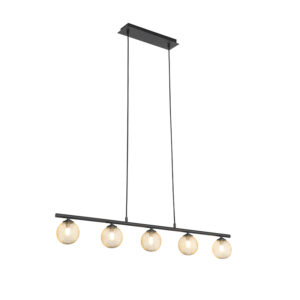 hanglampen Moderne hanglamp zwart met goud 100 cm Athens Wire Staal Goud Wauw wat een sfeervolle is Door de combinatie van staal afgewerkt in het krijgt warme