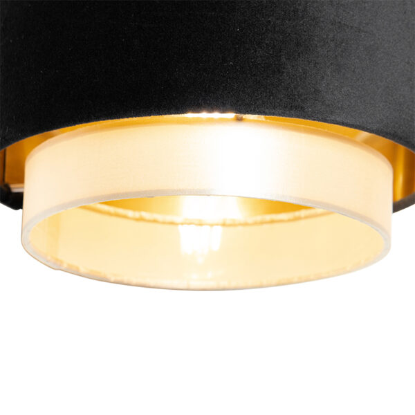 Moderne hanglamp zwart met goud 3-lichts - Elif - Afbeelding 2