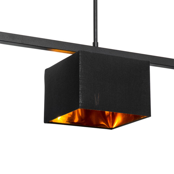 Moderne hanglamp zwart met goud 88 cm 3-lichts - VT 3 - Afbeelding 2