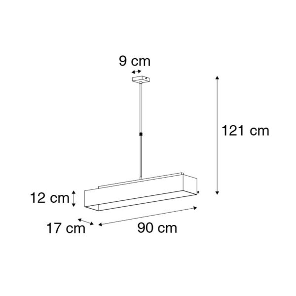 Moderne hanglamp zwart met goud 90 cm 3-lichts - VT 1 - Afbeelding 3