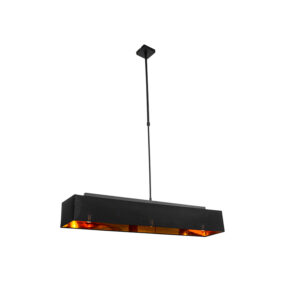 hanglampen Moderne hanglamp zwart met goud 90 cm VT 1 StofStaal Zwart Wauw wat een mooie is Perfect voor boven de eettafel of op kantoor. Door zijn gouden