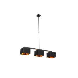 hanglampen Moderne hanglamp zwart met goud 88 cm VT 3 StofStaal Zwart Wauw wat een mooie is Perfect voor boven de eettafel of op kantoor. Door zijn gouden