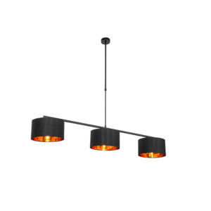 hanglampen Moderne hanglamp zwart met goud 125 cm VT 3 StofStaal Zwart Op zoek naar een mooie moderne voor boven je Deze blikvanger is echte aanwinst interieur