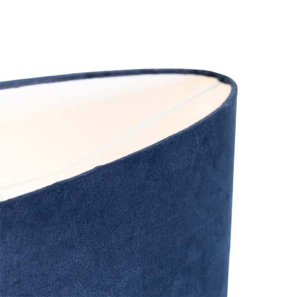 Moderne hanglamp zwart met kap blauw 2-lichts - Tambor - Afbeelding 2