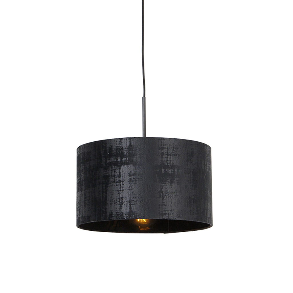 hanglampen Moderne hanglamp zwart met kap 35 cm Combi Stof Zwart Voel jij je helemaal thuis in een modern Dan is deze zwarte wat daarbij Deze maakt jouw