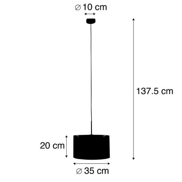 Moderne hanglamp zwart met kap zwart 35 cm - Combi - Afbeelding 3