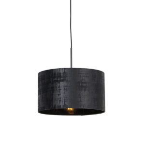 hanglampen Moderne hanglamp zwart met kap 35 cm Combi Stof Zwart Voel jij je helemaal thuis in een modern Dan is deze zwarte wat daarbij Deze maakt jouw