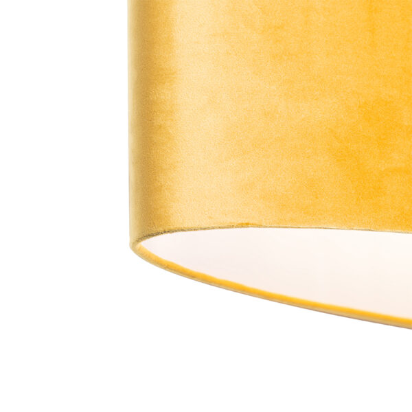 Moderne hanglamp zwart met kap geel 2-lichts - Tanbor - Afbeelding 2