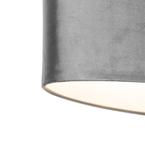 Moderne hanglamp zwart met kap grijs 2-lichts - Tanbor - Afbeelding 2