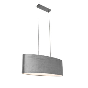 hanglampen Moderne hanglamp zwart met kap grijs Tanbor StofStaal Grijs Op zoek naar een moderne toevoeging in Bekijk onze serie Deze blikvanger is afgewerkt