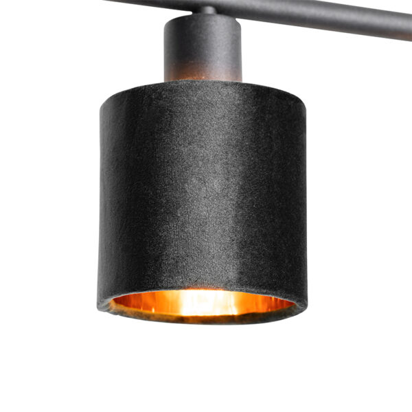 Moderne hanglamp zwart met kap zwart 4-lichts - Merwe - Afbeelding 2
