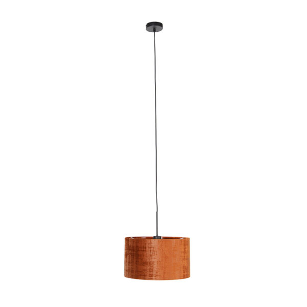Moderne hanglamp zwart met kap oranje 35 cm - Combi - Afbeelding 2