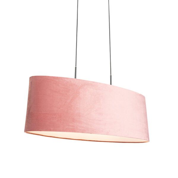 Moderne hanglamp zwart met kap roze 2-lichts - Tanbor - Afbeelding 2