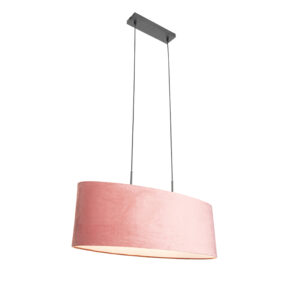 hanglampen Moderne hanglamp zwart met kap roze Tanbor StofStaal Roze Op zoek naar een moderne toevoeging in Bekijk onze serie Deze blikvanger is afgewerkt