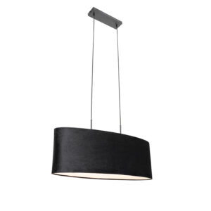 hanglampen Moderne hanglamp zwart met kap Tanbor StofStaal Zwart Op zoek naar een moderne toevoeging in Bekijk onze serie Deze blikvanger is afgewerkt armatuur