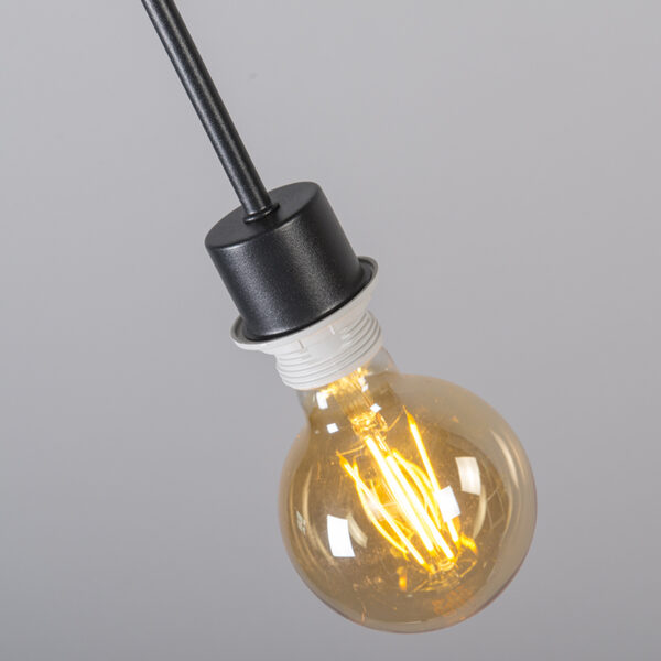 Moderne hanglamp zwart met kap 45 cm taupe - Combi 1 - Afbeelding 3