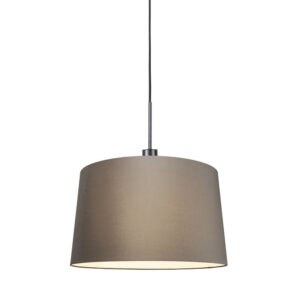 hanglampen Moderne hanglamp zwart met kap 45 cm taupe Combi 1 MetaalStof Taupe Ben je op zoek naar een moderne Dan is de Hanglamp zeker wat voor Deze combineert
