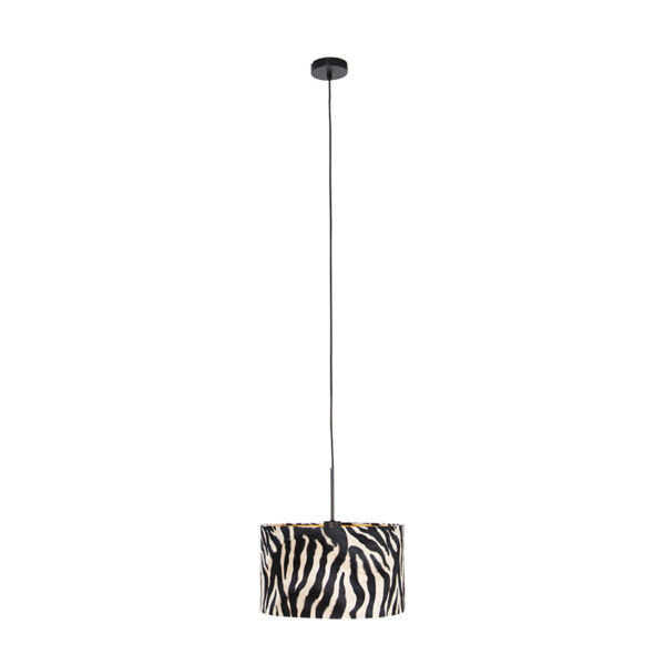 Moderne hanglamp zwart met kap zebra 35 cm - Combi - Afbeelding 2