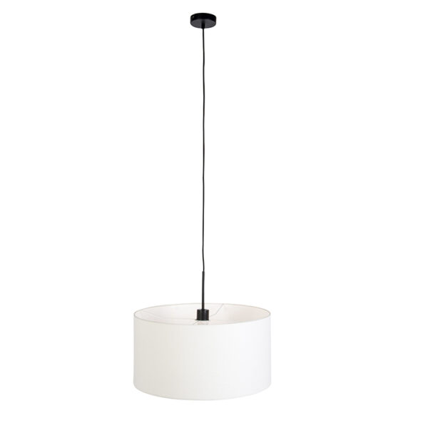 Moderne hanglamp zwart met witte kap 50 cm - Combi 1 - Afbeelding 2