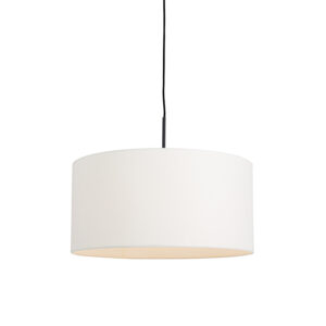 hanglampen Moderne hanglamp zwart met witte kap 50 cm Combi 1 MetaalStof Wit Ben je op zoek naar een moderne Dan is de Hanglamp zeker wat voor Deze combineert