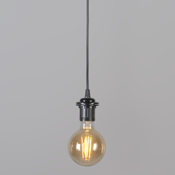 Moderne hanglamp zwart met witte kap 45 cm - Pendel - Afbeelding 2