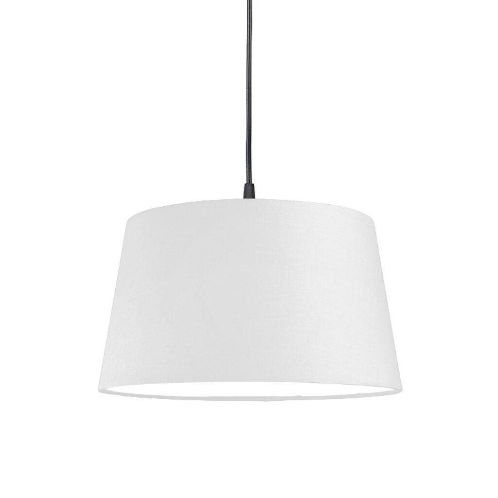 hanglampen Moderne hanglamp zwart met witte kap 45 cm Pendel Kunststof Wit Wanneer je op zoek bent naar een pendellamp voor huiskamer of slaapkamer dan is deze