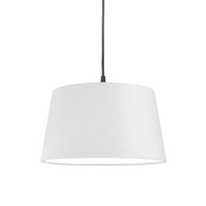 hanglampen Moderne hanglamp zwart met witte kap 45 cm Pendel Kunststof Wit Wanneer je op zoek bent naar een pendellamp voor huiskamer of slaapkamer dan is deze