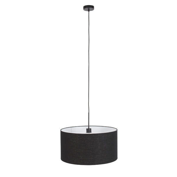 Moderne hanglamp zwart met zwarte kap 50 cm - Combi 1 - Afbeelding 2